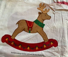 VIP Cranston Keepsake Craft Rocking Reindeer Cut & Sew Fabric Panel CHRISTMAS