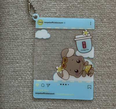 Neopets x Gong Cha Summer Splash Acrylic Blumaroo Keychain