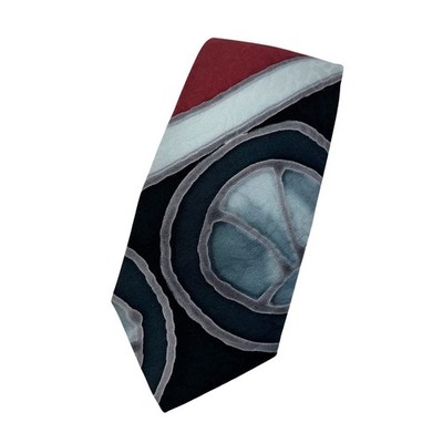 Hand Painted Silk Neck Tie By Robert Daskal Aoko Geometric Necktie Mens Artisan