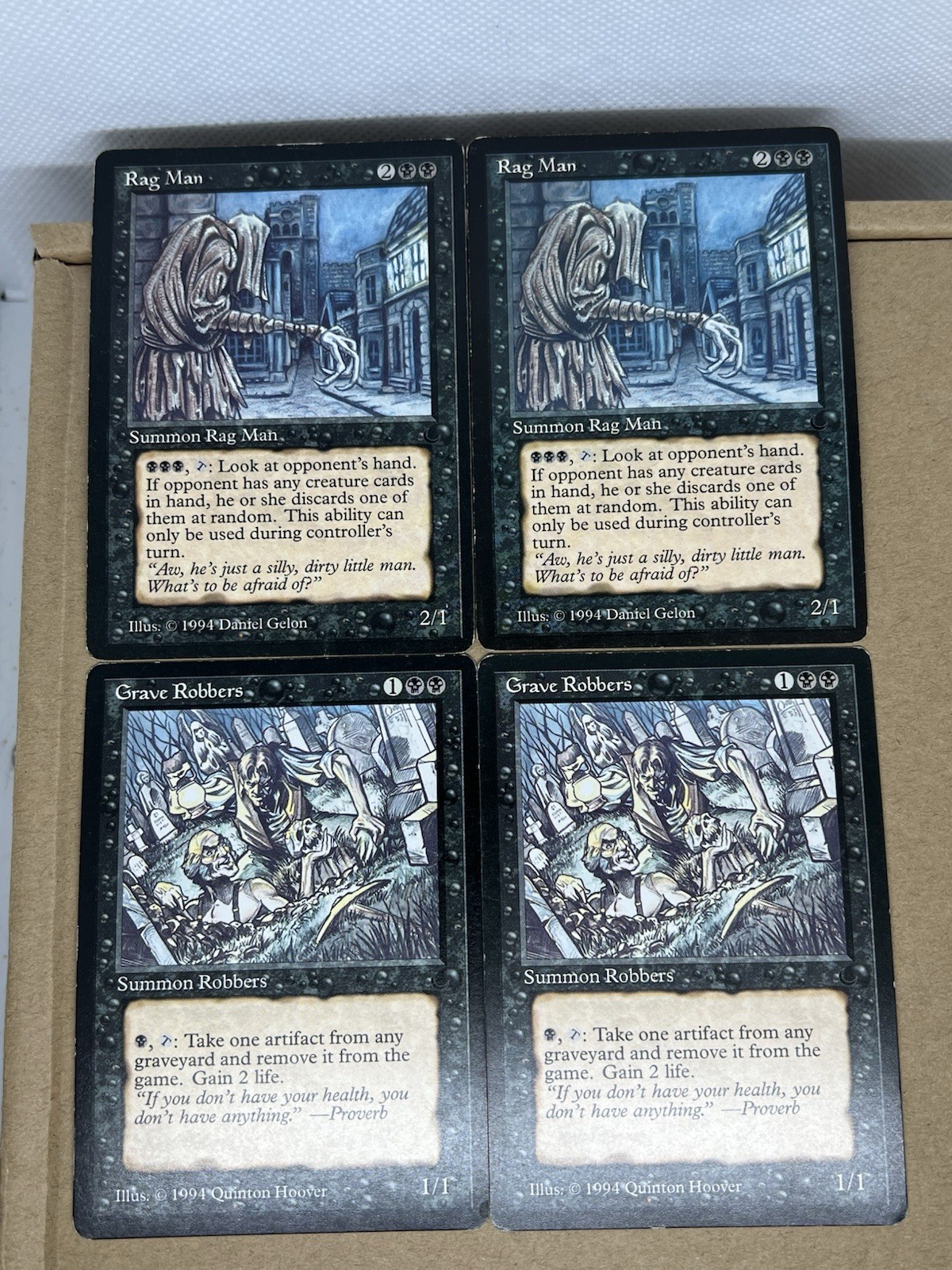 MTG THE DARK 1994 RAG MAN (2) GRAVE ROBBERS (2) MP MAGIC THE GATHERING