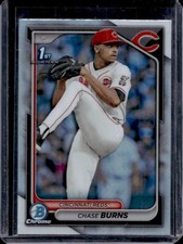 2024 Bowman Draft Chase Burns Chrome Refractor 1st Prospect #BDC-55 Reds
