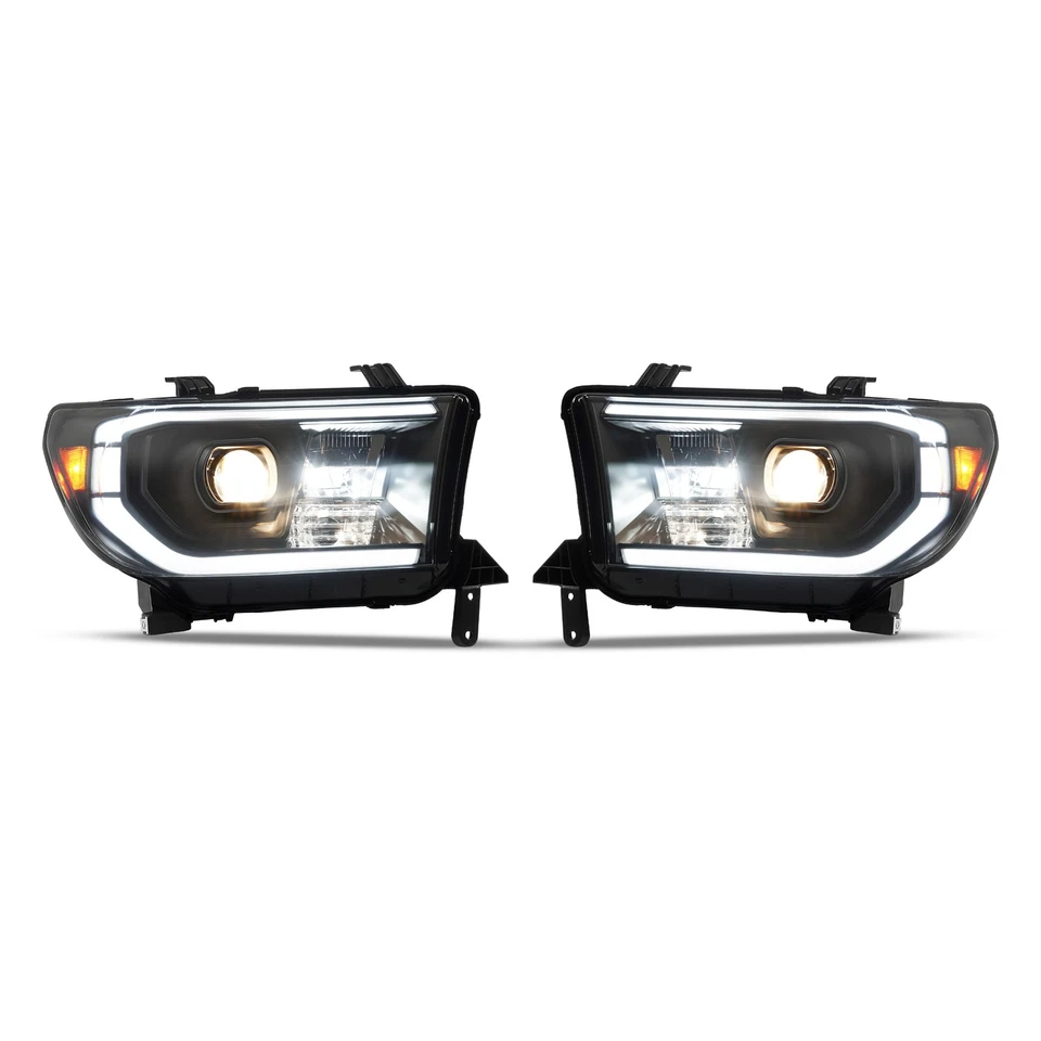 For Toyota Tundra 07-13 Sequoia 08-17 Left & Right Side Black LED Headlights Foto 4 de 4