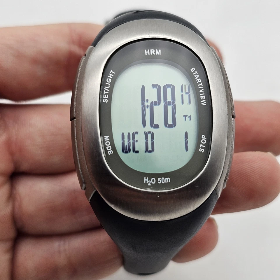 Reloj Pulsera Y2K Nike Para Mujer HRM SM0032 Negro Silicona HR Monitor - Batería Nueva Foto 3 de 4