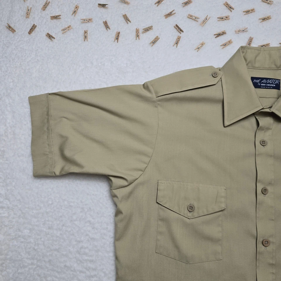 The Aviator Van Heusen Sport Aviation Button Up Short Sleeve Shirt Menswear - Image 3 of 4