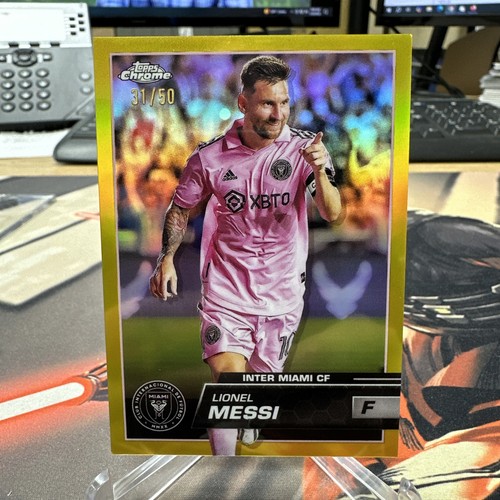 2023 Topps Chrome MLS Lionel Messi #58 Gold Refractor #31/50