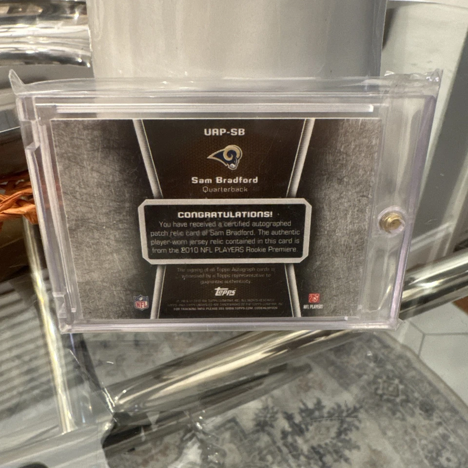 Sam Bradford RC auto /50 UNRIVALED 2010 TOPPs SP Authentic Rookie Patch Auto - Image 2 of 2