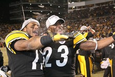 Wide Receiver Mike Wallace Cornerback Keenan Lewis celebrate after- Old Photo