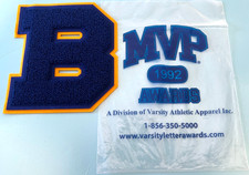 Vintage 1992 Chenille MVP Award Varsity Letter B  Patch 7 inch