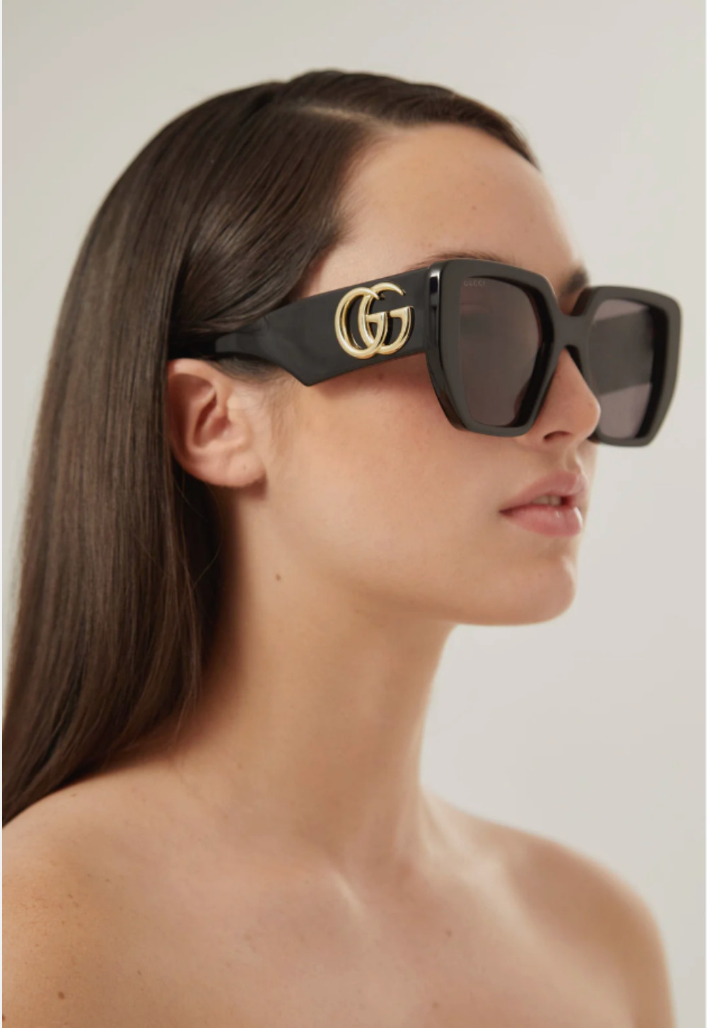 Gucci GG 0956S-003 Black/Gray Oversized Geometric Women's Sunglasses thumbnail 11