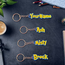 Personalised Pokémon Name Keyring | Custom Gift Keychain for Kids, Gamers