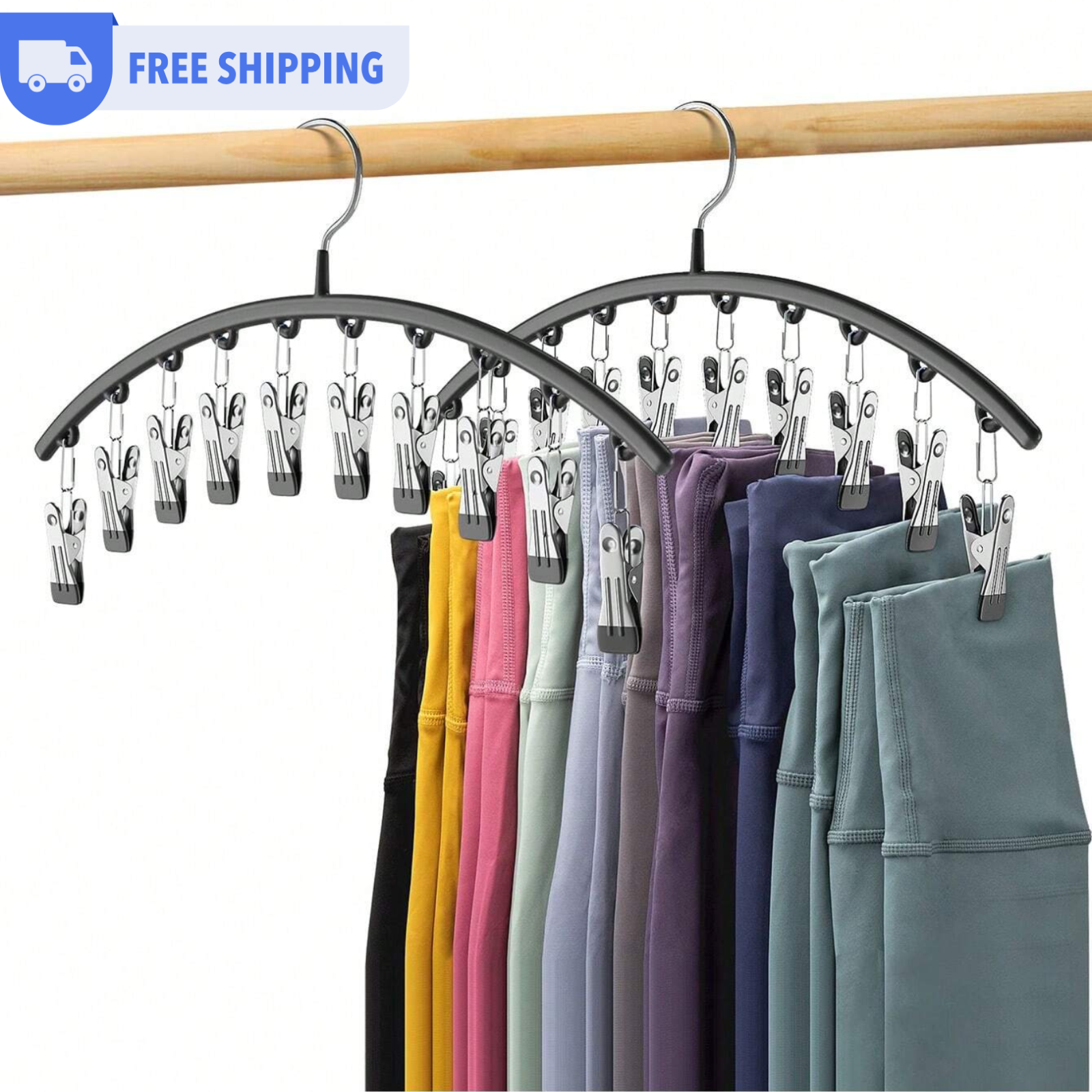 Clothes Hanger - Hanging Space-Saving Closet Organizer Curved Rack With ...