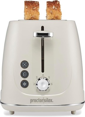 Silex Plastic 2 Slice Toaster, Bagel, Defrost & Cancel Buttons, Browning Control