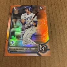 2022 Bowman 1st Edition ORANGE SSP /25 1st Luca Tresh RC #BPPF-136 Royals (e9)