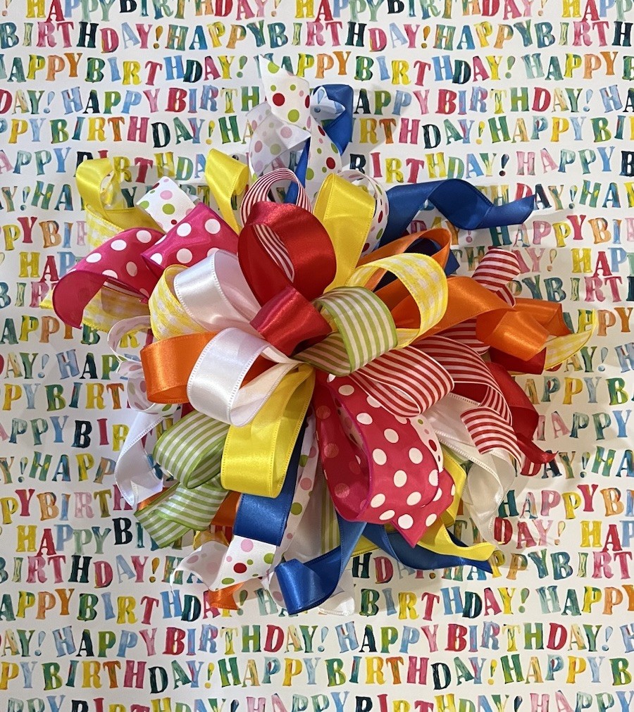 30sq Ft Xl Multicolor Bow & 4 Yards, Orange Ribbon ￼￼￼￼