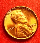 1955-P Lincoln Wheat Cent Penny GEM RED BU From an Original Bank Roll