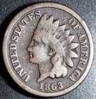 1863 INDIAN HEAD CENT - GOOD