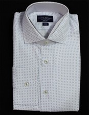 Charles Tyrwhitt Men's Twill Geo Print Slim Fit Dress Shirt NN7 Medium Blue NWT