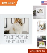 Timeless White Pet Memorial Frame for 4x6 Photos: You Left Pawprints on My Heart