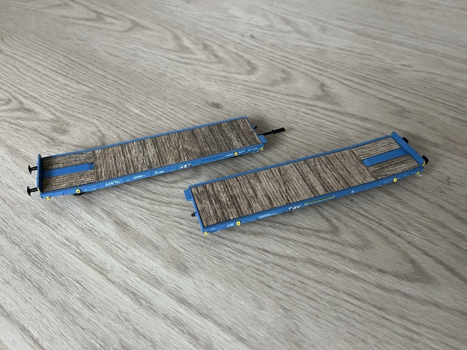 NME H0 530620 Flachwageneinheit Laads TWA 1060 Transwaggon blau TOP - Bild 2 von 4