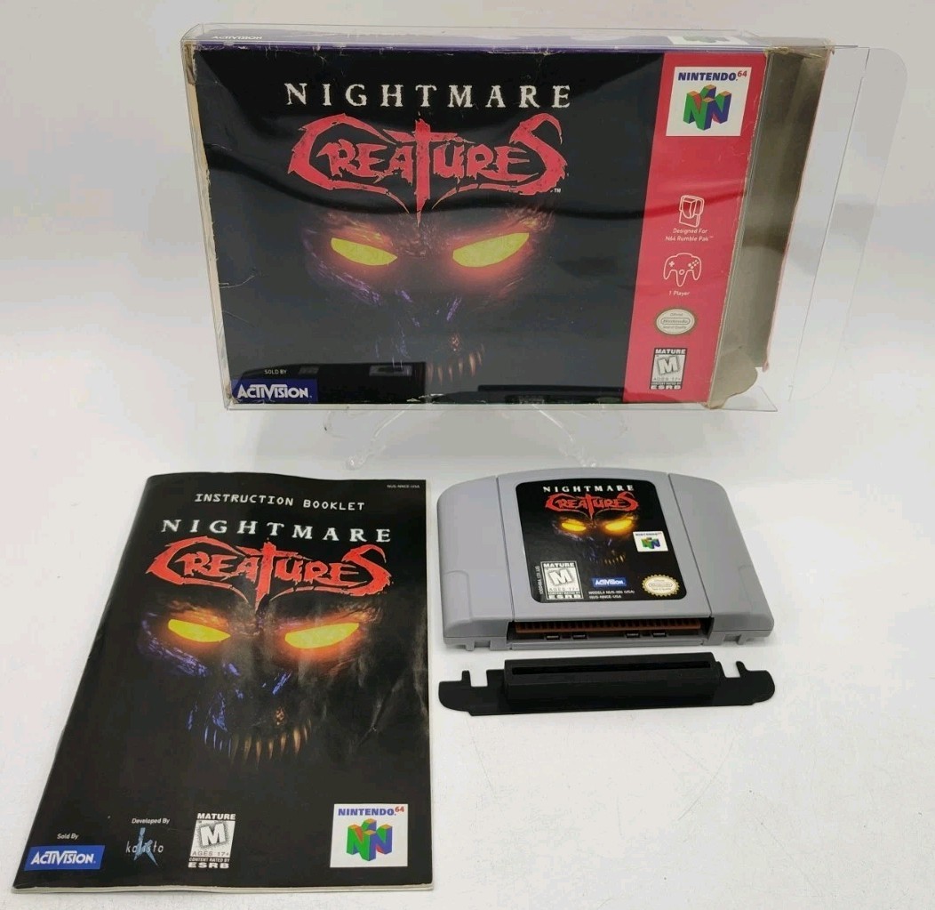Nightmare Creatures - (N64, 1998) *CIB + Case Protector* VGC* Tested! VINTAGE!!!