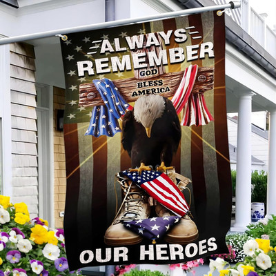 NASIAN Memorial Day Flag Always Remember Our Heroes Flags for Outside 3x5 Double