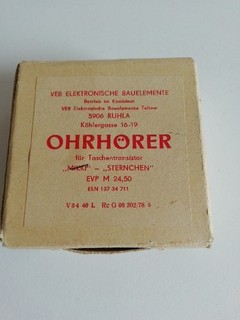 Ohrhörer Für Taschentransistor DDR