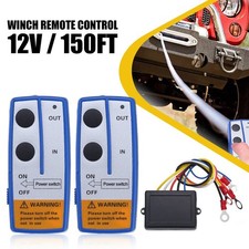 Wireless Winch Remote Control Kit Receiver 12v 150ft Switch Twin Handset Easy