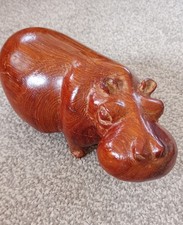 Hand carved beautiful wooden hippo