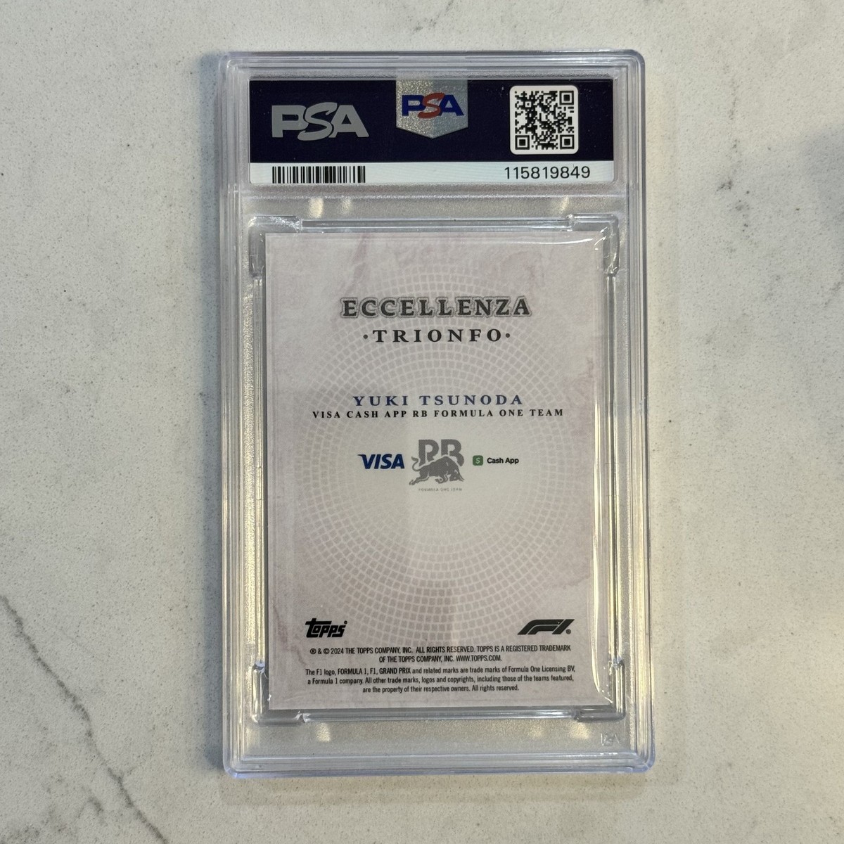 ARS10+) AWARD TO THE WINNER(優勝カード) 2024 Topps Eccellenza Formula 1 F1 Trionfo YUKI TSUNODA Purple /25
