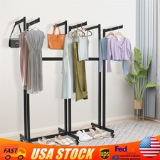 6 Arms Clothing Display Retail Rack Adjustable Floor Standing Metal Garment Rack