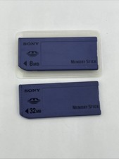 Sony Memory Stick Duo Lot of Two 8MB  32MB Blue Camera For Vintage Camera Card