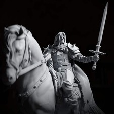 The Knight, Mounted Fighter  Tabletop or Display Scale  TTRPG D D Miniature 