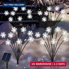 Snowflake Solar Christmas Decorations Outdoor, Solar Pathway Stake Lights