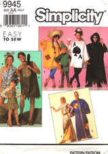 Easy Unisex Costumes Simplicity Sewing Pattern 9945 Sizes Adult XS to XL