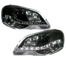 LED TAGFAHRLICHT-OPTIK SCHEINWERFER für VW POLO 9N3 05-09 LINKS RECHTS SCHWARZ