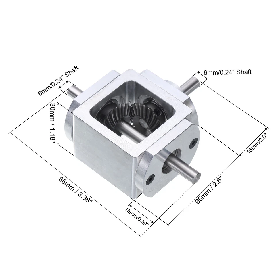 Caja de cambios cónica de ángulo recto de 90 grados eje de salida doble delantero 3,3 pies 20 dientes Foto 2 de 4