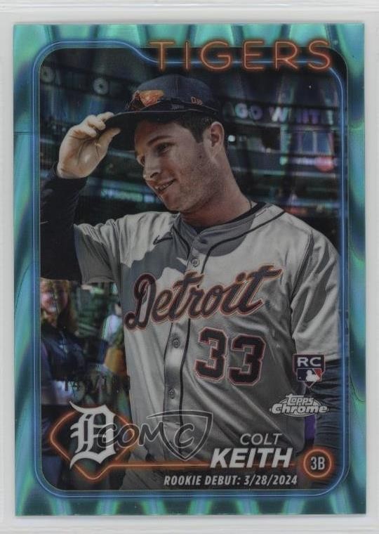 2024 Topps Chrome Update Debut Aqua RayWave Refractor /199 Colt Keith Rookie RC