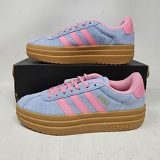 Adidas VL Court Bold J Blue Pink Platform Shoe / IH0771 / Youth 6.5, Women's 7.5