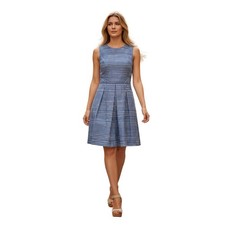 Gap Blue White Striped Linen Cotton Fit & Flare Dress Sleeveless XS S $80