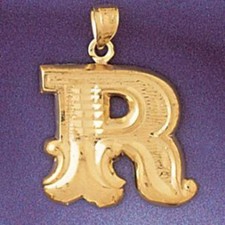 Initial R Charm Pendant 14k Gold 3 Grams 