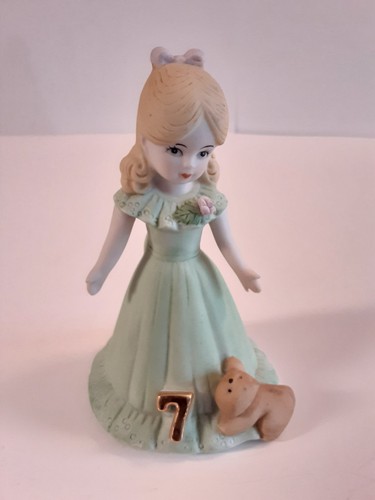 Juego de 3 figuras de cumpleaños de niñas Enesco Growing Up 1981 edades 7, 9, 10 - Imagen 5 de 8
