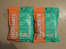2 PACK Plackers Micro Mint Freshens Breath Mint Dental Flossers 90 Count #Q92