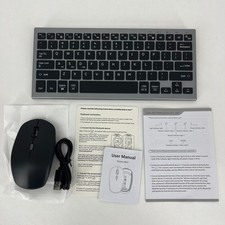 Fenisio Wireless Rechargeable Keyboard and Mouse Combo Gray Black X617 New
