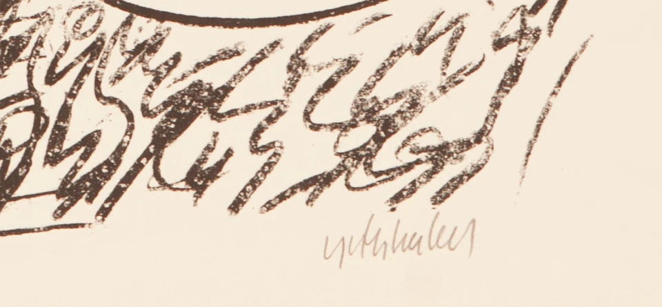 HAP Grieshaber "Paar im Kornfeld" Lithographie 1968 handsigniert - Bild 3 von 3