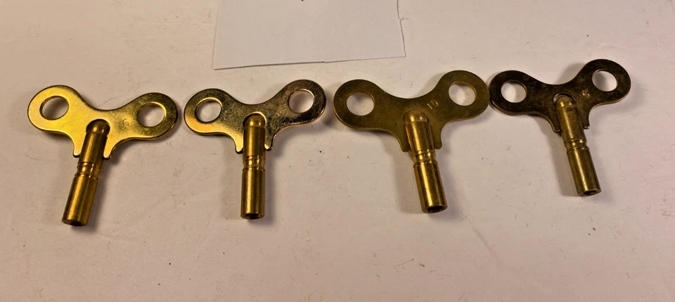 Antique Brass Clock Winding Keys Lot of 4, Marked #6 - #6 - #6 & #10 Lot #94 - Image 2 of 4
