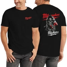 Milwaukee Tools Skull 2 Sides T-Shirt, Grim Reaper Power Drill Graphic Tee