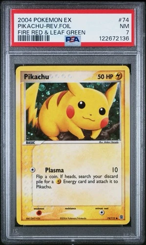 Pokemon EX Pikachu #74 Fire Red Leaf Green Reverse Foil Holo Psa 7