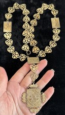 Antique Victorian Etched Book chain 22