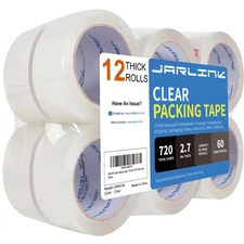 JARLINK Clear Packing Tape 12 Rolls Heavy Duty Packaging Tape for Shipping Pa...