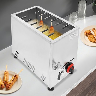 22Qt Gas Frying Machine Hot Corn Dog Commercial (LPG) Gas Fryer Adjustable w/Tap